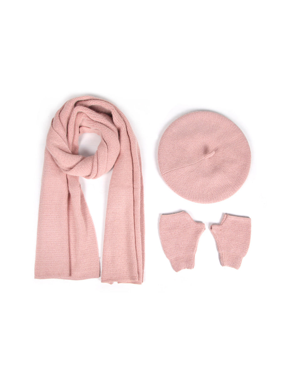 3 IN 1 Solid Color Hats Scarves Gloves｜Awaytr®