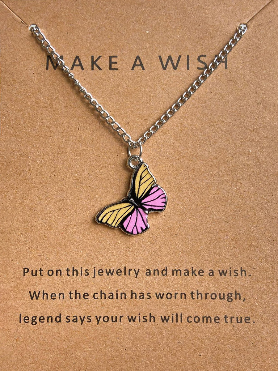 Butterfly Dripping Oil Necklace｜Awaytr®