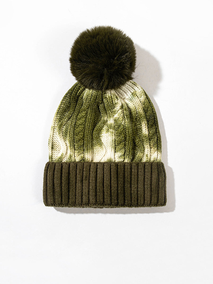 Ear Protection Warm Knitted Wool Ball Tie-dye Hat｜Awaytr®