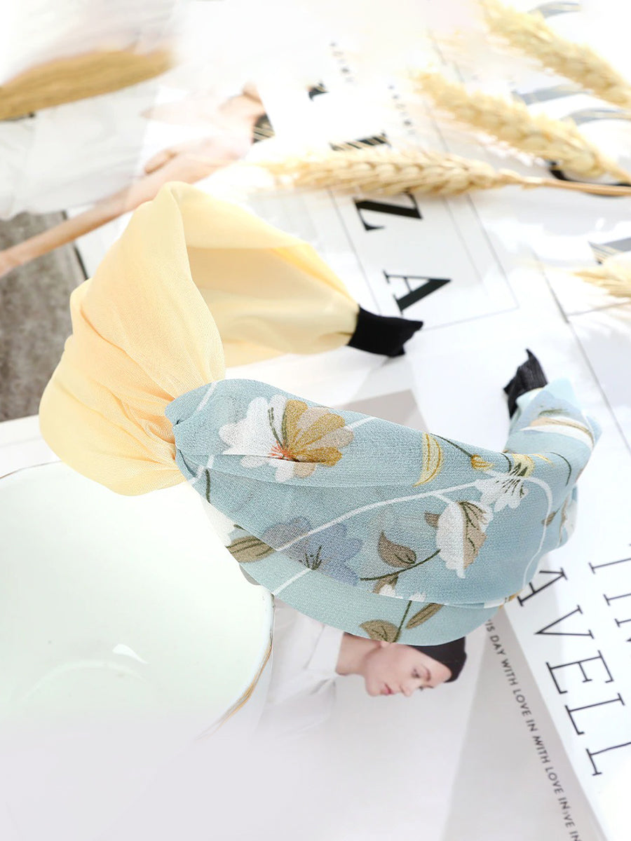 Floral Cross Top Knot Headband｜Awaytr®