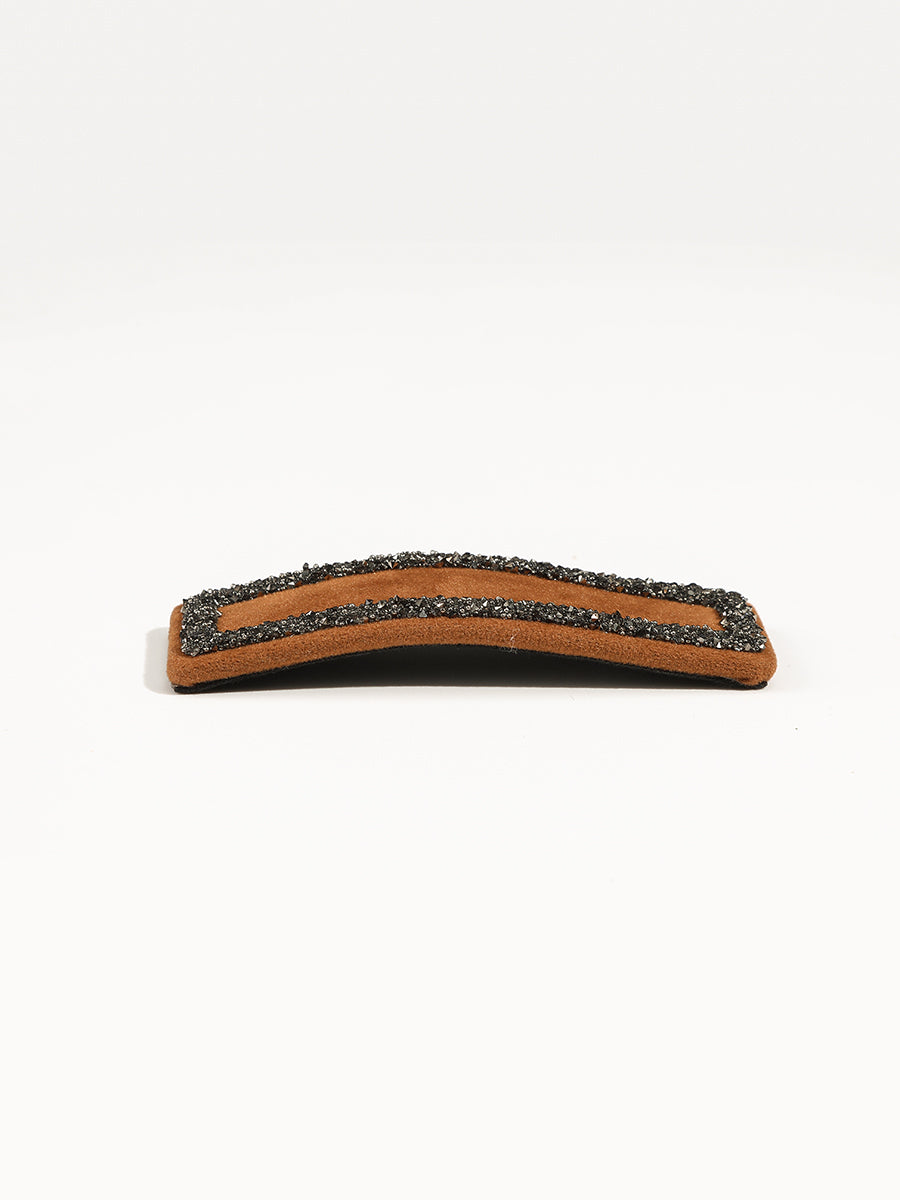 Brown Suede Snap Hair Clip｜Awaytr®