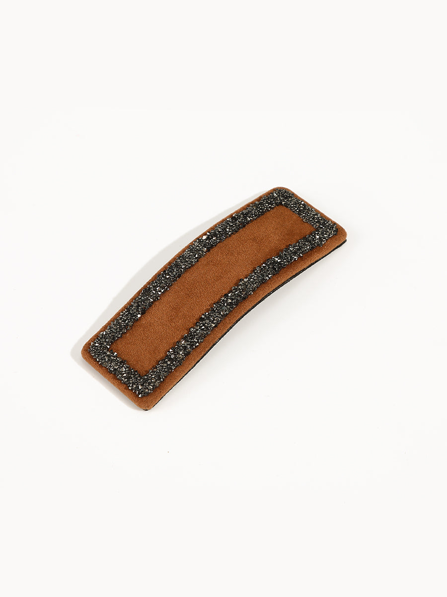 Brown Suede Snap Hair Clip｜Awaytr®