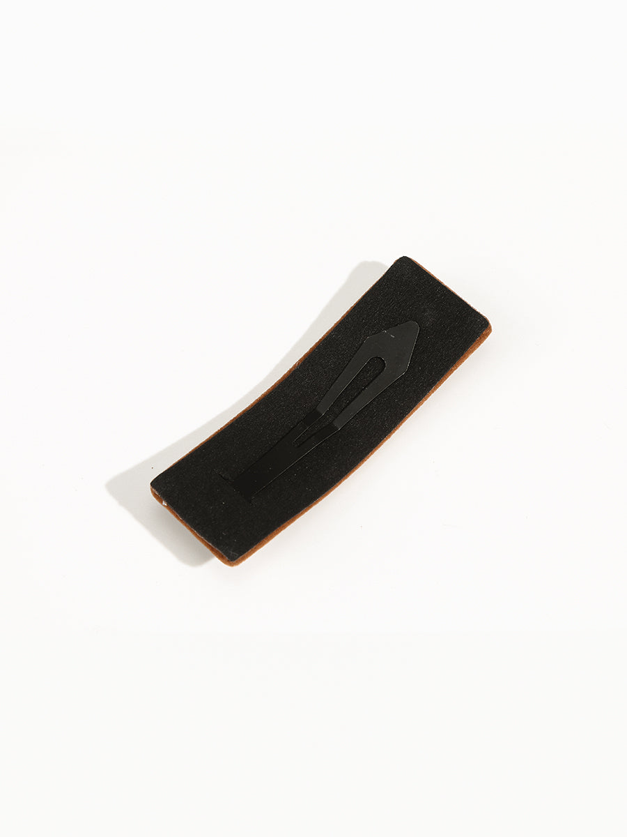 Brown Suede Snap Hair Clip｜Awaytr®