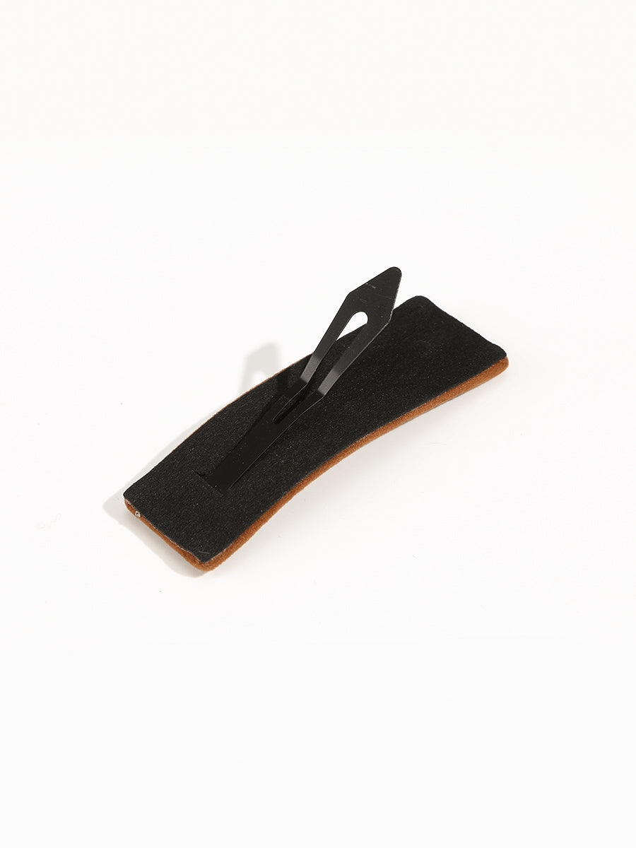 Brown Suede Snap Hair Clip｜Awaytr®