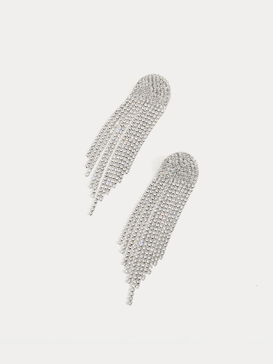 Rhinestone Tassel Earrings｜Awaytr®