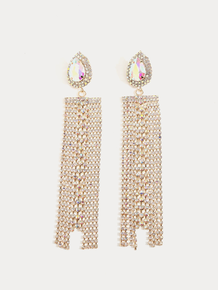 Rhinestone Tassel Earrings｜Awaytr®