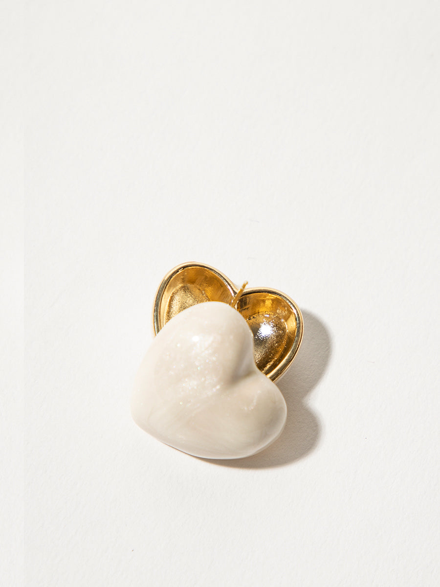 White Shiny Love Earrings｜Awaytr®