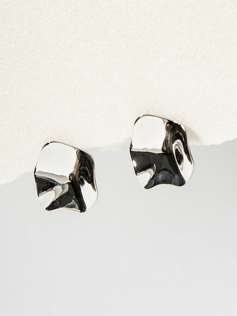 Concave Convex Irregular Geometric Earrings｜Awaytr®