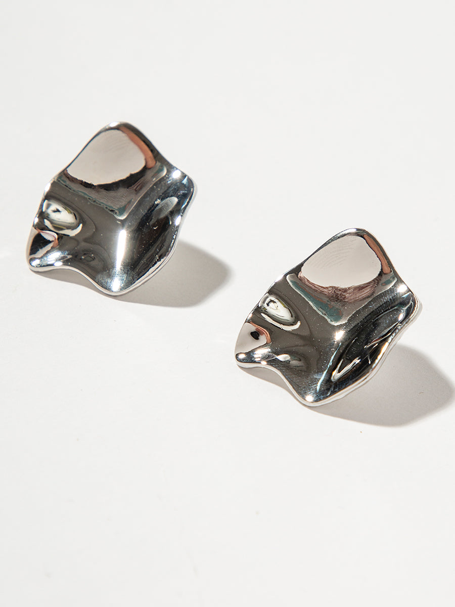 Concave Convex Irregular Geometric Earrings｜Awaytr®