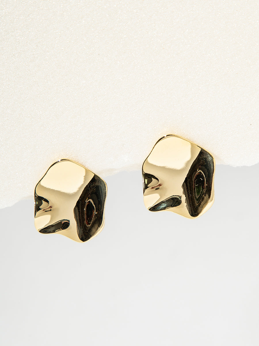 Concave Convex Irregular Geometric Earrings｜Awaytr®