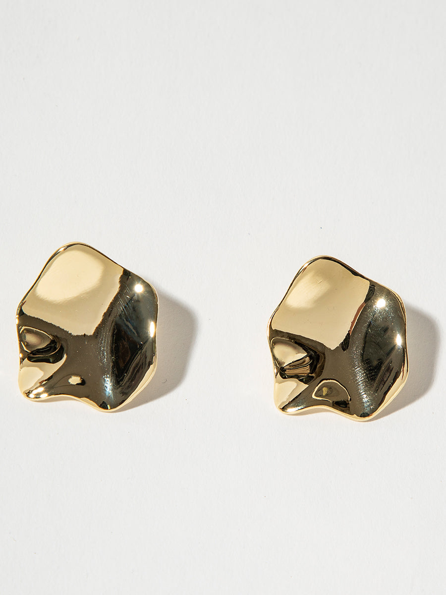 Concave Convex Irregular Geometric Earrings｜Awaytr®