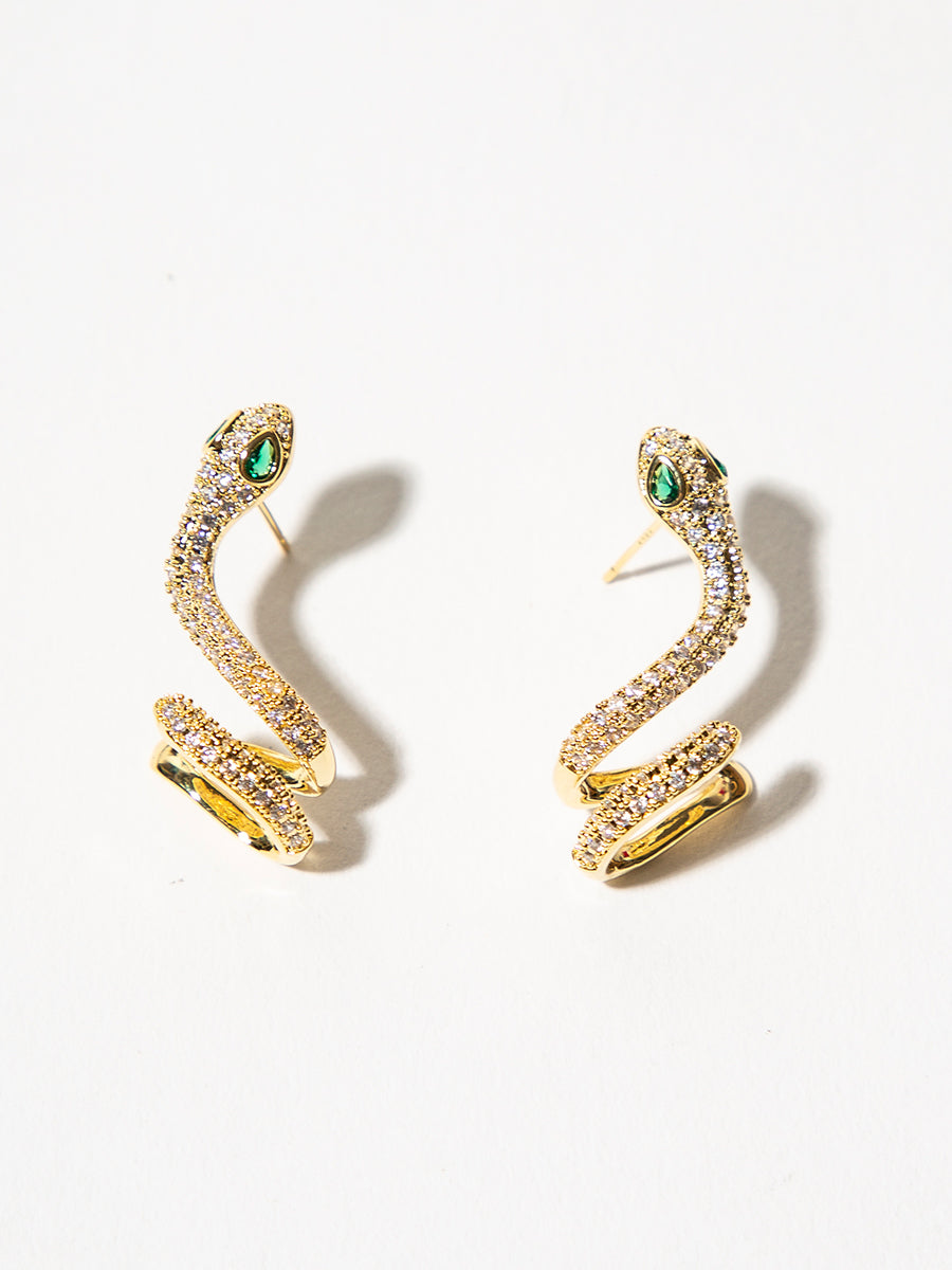 Serpentine Zircon Earrings｜Awaytr®