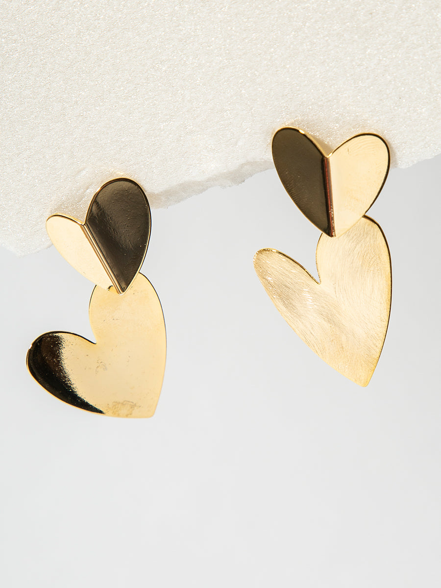 Folding Glossy Love Earrings｜Awaytr®