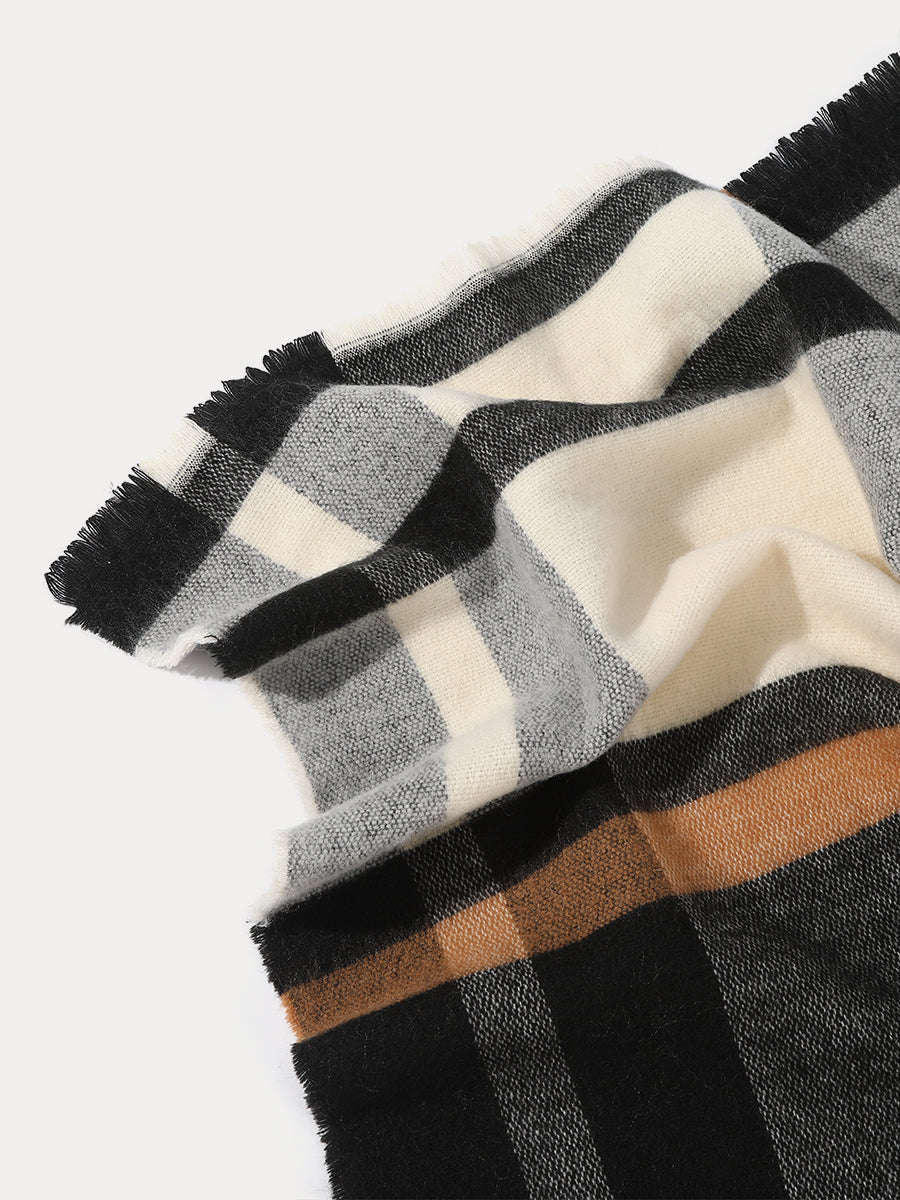 Large Grid Wrap Scarf｜Awaytr®