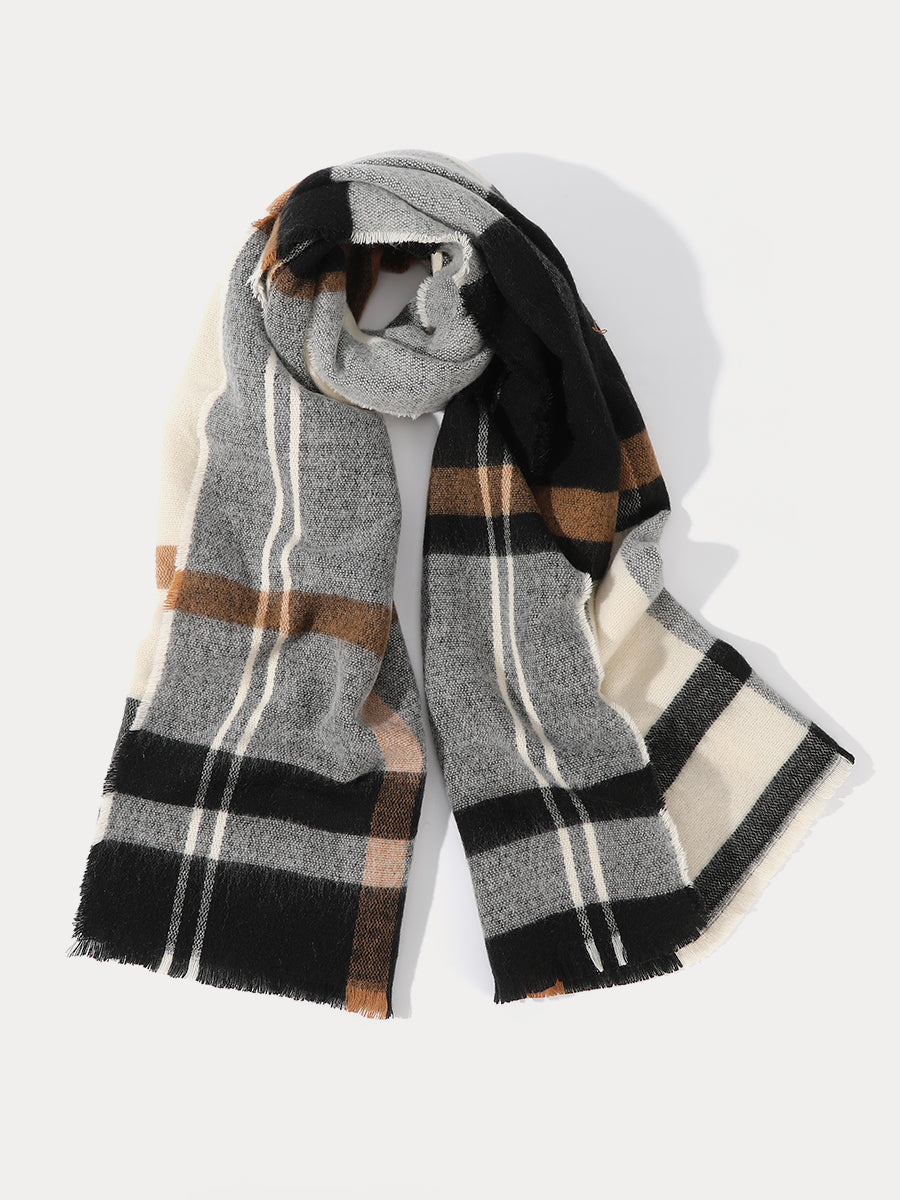 Large Grid Wrap Scarf｜Awaytr®