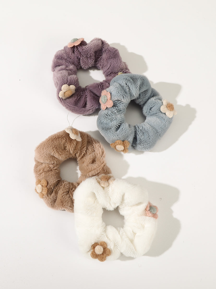 Faux Rabbit Fur Scrunchies (4 Pcs)｜Awaytr®