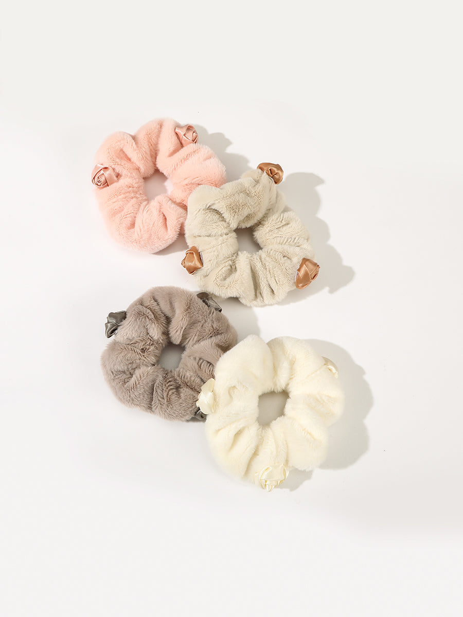 Faux Rabbit Fur Scrunchies (4 Pcs)｜Awaytr®