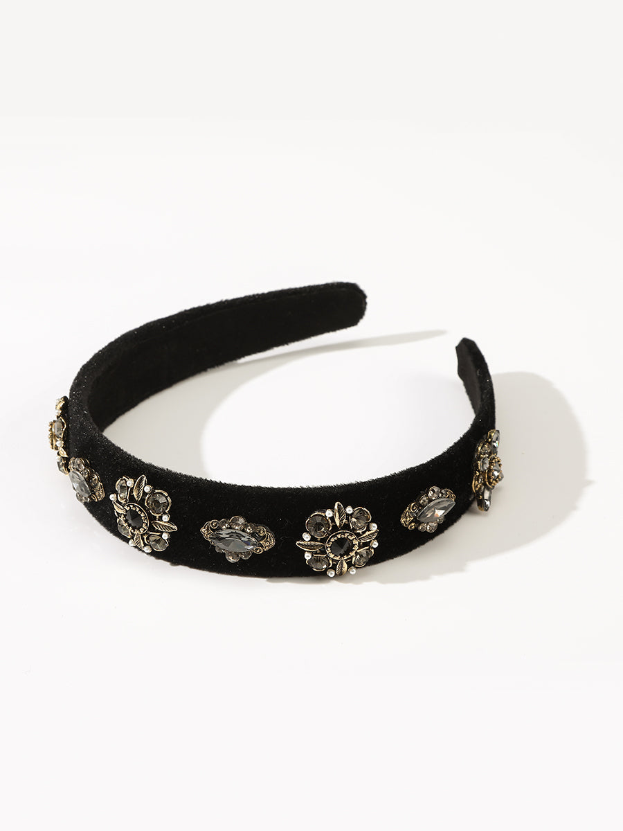 Black Crystal Flower Headband｜Awaytr®