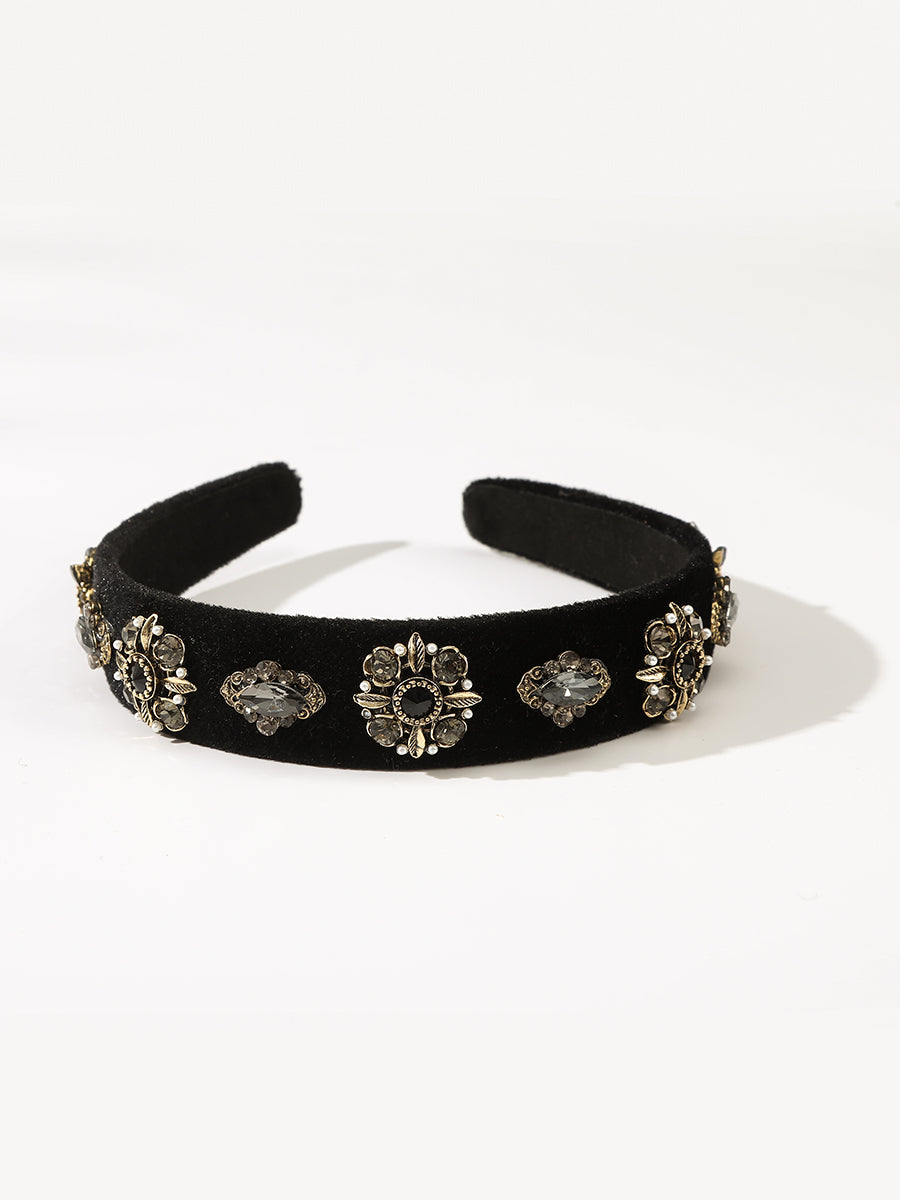 Black Crystal Flower Headband｜Awaytr®