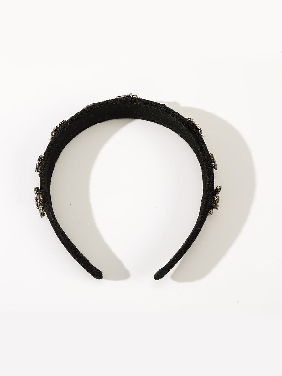 Black Crystal Flower Headband｜Awaytr®