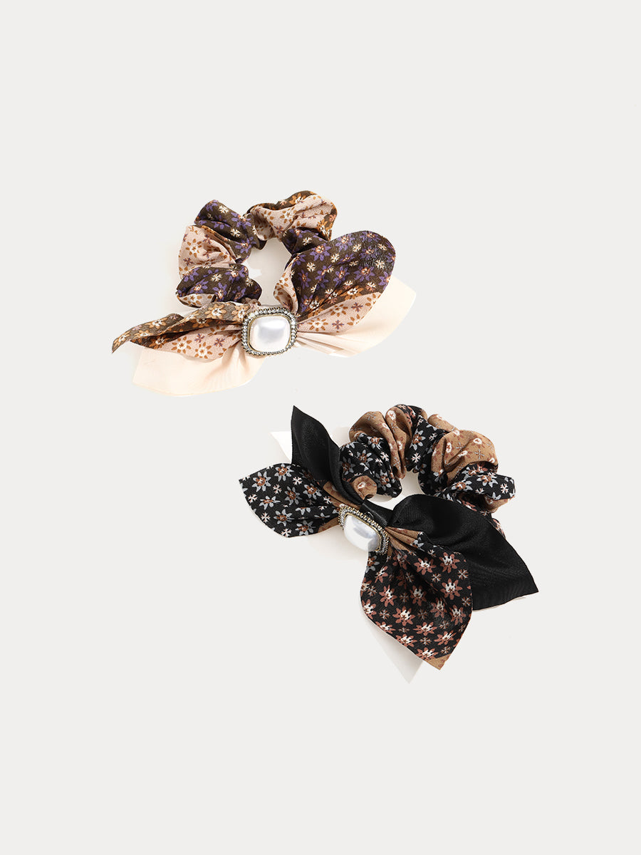 Floral Bow Tie Scrunchies｜Awaytr®