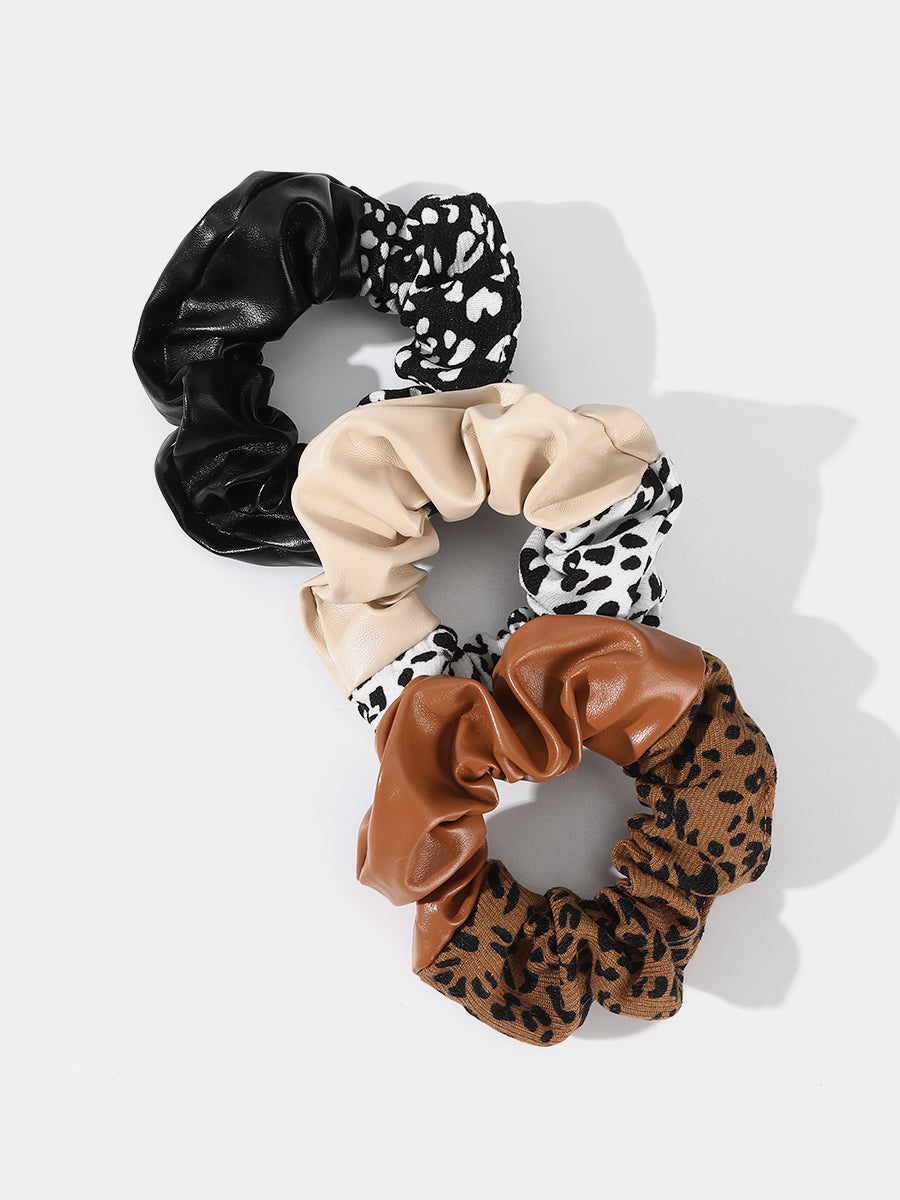 Vintage Leopard Print Scrunchies Set-3Pcs｜Awaytr®