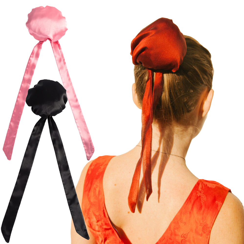 Solid Color Scrunchies Ponytail Spherical Bun Ribbon｜Awaytr®