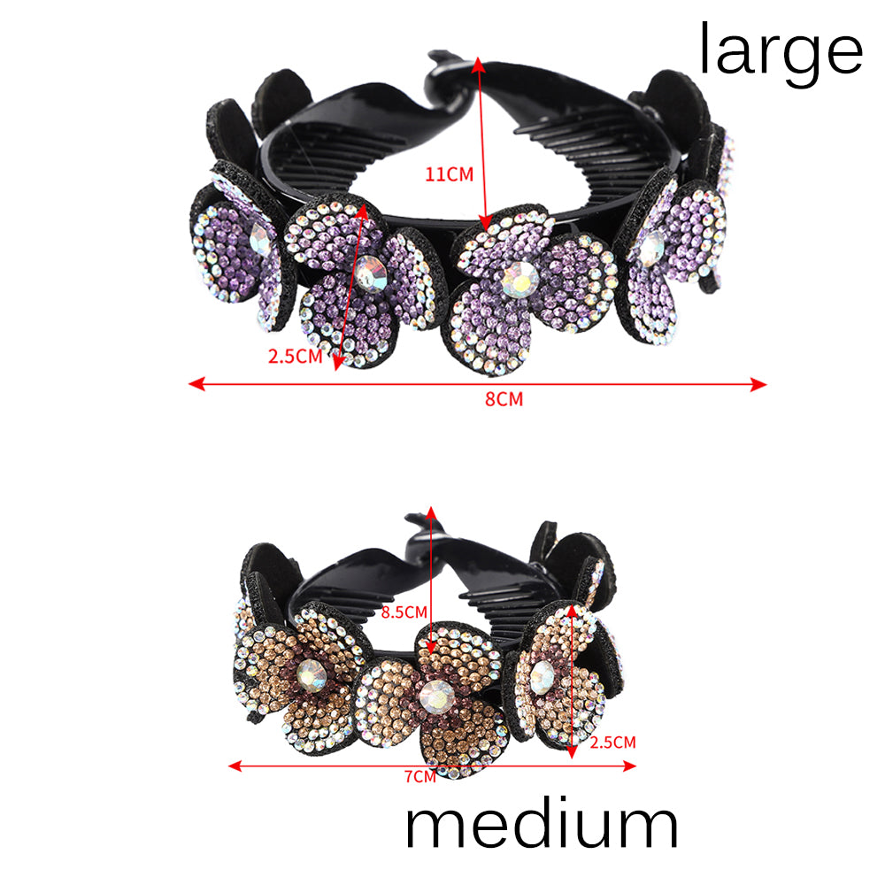 【Awaytr】 CB1339 8cm Large Rhinestone Flower Hair Clip